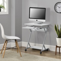[en.casa] Schreibtisch 60x40x75cm Weiß Rollbar Computertisch Bürotisch Tisch