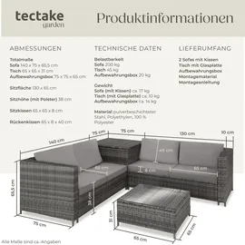 Tectake Siena Rattan Lounge grau/hellgrau