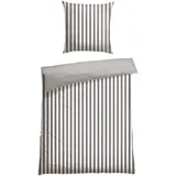 SCHIESSER Wendebettwäsche "Marie aus weicher Baumwolle und Streifen Allover", grau, B/L: 155cm x 220cm, 1 Stk., 1 Stk., Renforcé, 2 Stk., Renforcé, Obermaterial: 100% Baumwolle, Bettwäsche, Wendebettwäsche, MADE IN GREEN by OEKO-TEX