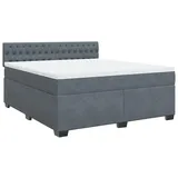 vidaXL Boxspringbett 180 x 200 cm Dunkelgrau