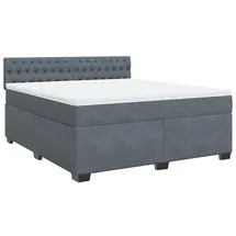 vidaXL Boxspringbett 180 x 200 cm Dunkelgrau