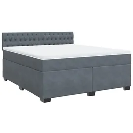 vidaXL Boxspringbett 180 x 200 cm Dunkelgrau
