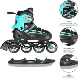 Nils Extreme 2in1 Inlineskates/Schlittschuhe Nils Extreme schwarz|blau 34-38