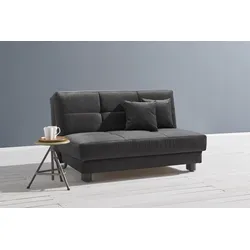 Schlafsofa ELL + ELL "Tilda", schwarz, B:145cm H:90cm T:100cm, 100% Polyester, Sofas, Breite 145 cm, inkl. 2 Zierkissen