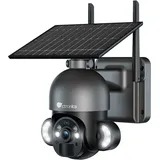 2.5K 4MP Überwachungskamera Aussen Akku,PTZ Dome ip wlan Kamera Outdoor mit pir Erkennung, 30m Farbe Nachtsicht, 2-Wege-Audio, IP66 - Ctronics