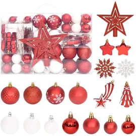 vidaXL 108-tlg. Weihnachtskugel-Set Rot und Weiß