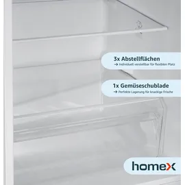 Homex Kühlschrank mit Gefrierfach | Kühl-Gefrierkombination freistehend | 173 Liter Nutzinhalt | 40 dB | CFS1110-W weiß