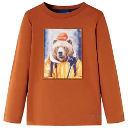 Kinder-Langarmshirt Dunkelorange 128