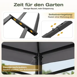 Sekey Pavillon 3 x 3 m inkl. 4 Seitenteile Grau