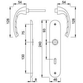 HOPPE Tôkyô Langschildgarnitur Aluminium grau 1710/273P