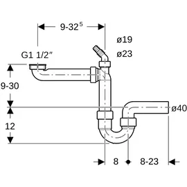 Geberit Raumsparsiphon 1 1/2'' DN40