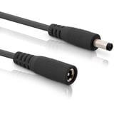 InLine DC Verlängerungskabel, Universal Netzteil Verlängerungskabel für LED Streifen, Überwachungskameras, Drucker, Router, Switches uvm., DC Stecker/Buchse 5,5x2,1mm AWG 18 schwarz, 5m