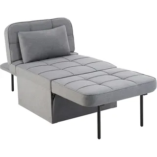 Tectake tectake® Schlafhocker, 4 in 1 als Hocker, Sessel, Lounger oder Bett, stabiles Stahlgestell, Belastbarkeit 150 kg