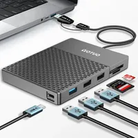YOTUO Dockingstation Externer Festplattenspeicher, USB-C Hub + HDD 7-in-1, USB 3.0, SD/TF-Karte, HDD für Windows, Mac, Android, TV, Telefon, Laptop, Desktop, PC (Space Black, 1TB + Dockingstation)