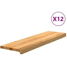vidaXL Treppenstufen 12 Stk. 90x30x2 cm Massivholz