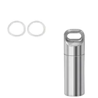 3,9cm Pillendose Edelstahl Kapsel Dichtungs Behälter, Klein für Outdoor Camping und Unterwegs, 1 Stück