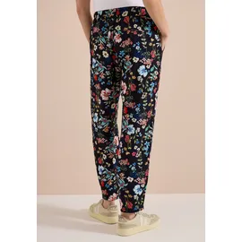 Cecil Florale Loose Fit Hose Blau 52