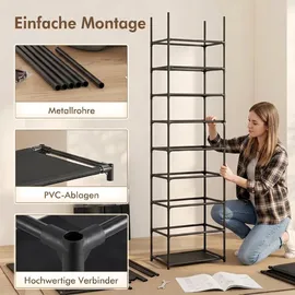 Homcom Schuhregal 30 x 175 x 45 cm stapelbar / schwarz
