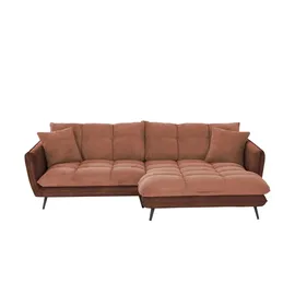 bobb Eckcouch Mikrofaser 3-Sitzer Kupfer