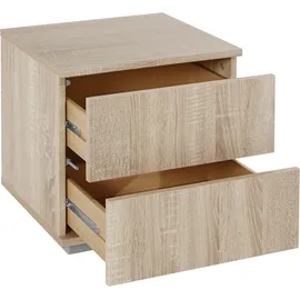 Priess Nachtkommode PRIESS, braun (struktureichefarben hell), B:41cm H:37cm T:38cm, Sideboards, mit LED-Beleuchtung und Push-to-open