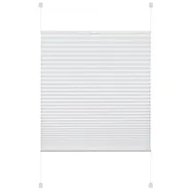 Deco Company Plissee zum Klemmen, Blickdichtes Faltrollo, Alle Montage-Teile inklusive, EASYFIX Plissee verspannt mit Zwei Bedienschienen, Weiß, 80 x 220 cm (BxH)