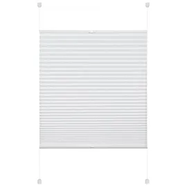 Deco Company Plissee zum Klemmen, Blickdichtes Faltrollo, Alle Montage-Teile inklusive, EASYFIX Plissee verspannt mit Zwei Bedienschienen, Weiß, 80 x 220 cm (BxH)