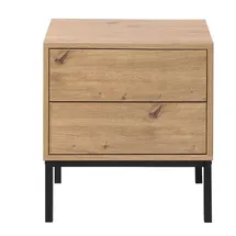 CaliCosy Nachttisch mit 2 Schubladen Holzdekor 45/40/50 cm
