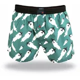 Unabux Boxershorts Prints grün / weiß S 2er Pack