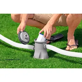 BESTWAY Fast Set Aufstellpool ⌀ 244 x 61 cm Blau inkl. Filterpumpe