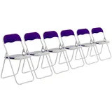 6x Farbige Padded Klappstühle Metallrahmen Büro Schlafzimmer Sitz Lila