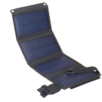 Tragbar IP65 Wasserdicht USB 20W 5V Solarpanel Zellen faltbar Outdoor Handy Ladegerät Solar Ladegerät für Camping Wandern mit Karabiner Solarladegerät (Schwarz)