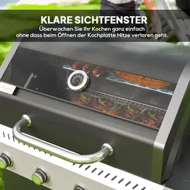 Outsunny Gasgrill 12 KW schwarz