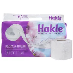 Hakle Toilettenpapier Sanft & Sicher 4-lagig, 8 Rollen