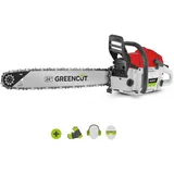 GREENCUT GS720X - Benzin-Kettensäge, 2-Takt 72cc Verbrennungsmotor, 24" gezahnte Führungsschiene, zum Fällen und Beschneiden, ergonomischer Führungsholm