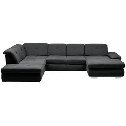 Lounge Collection Wohnlandschaft Flachgewebe  Affair , schwarz , Maße (cm): B: 371 H: 100 T: 260.0