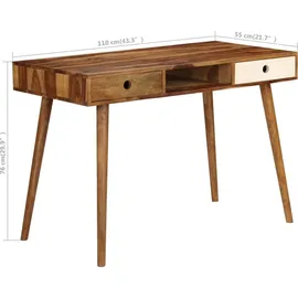 vidaXL Schreibtisch 110 x 55 x 76 cm massivholz