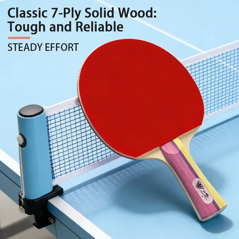 Double Fish Diamant-Serie 1-Star Tischtennis-Schläger mit Sicherheitsgriff, Junior/Studenten, Einzelgriff
