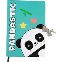 I-Total Tagebuch Vorhängeschloss Schlüsseln 80 Seiten Panda