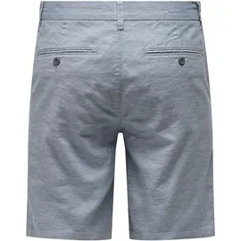 Only & Sons "ONSMARK 0011 COTTON LINEN SHORTS NOOS", Herren, Gr. M, N-Gr, grau (flint stone), Web, Obermaterial: 73% Baumwolle, 25% Leinen, 2% Elasthan, unifarben, regular fit kniefrei, Hosen Chinoshorts