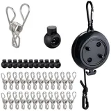 Relaxdays Wäscheleine auf 7,85 m, schwarz