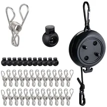 Relaxdays Wäscheleine auf 7,85 m, schwarz