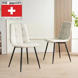 Albatros International Esszimmerstuhl Bora Stoff beige 4er Set