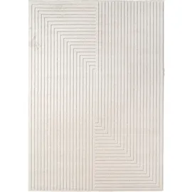 KADIMA DESIGN Teppich Outdoor Skandinavischer 3D-Design Wetterfest Waschbar Strapazierfähig Balkon Terrasse Creme 280x370 cm – ENGADIN von Kadima Design
