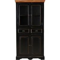 Dynamic24 Vitrine Corsica Mangoholz Wohnzimmerschrank Schrank Vitrinenschrank Anrichte