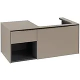 Villeroy & Boch Subway 3.0 Waschtisch-Unterschrank C571L1VM 100,1x42,25x51,6cm, mit LED/Griff Volcano black, taupe