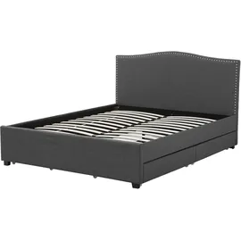 Beliani Polsterbett 160 x 200 cm Dunkelgrau