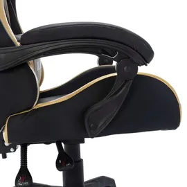 vidaXL Gaming-Stuhl mit RGB LED-Leuchten Gold Schwarz
