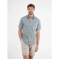 Lerros Halbarmhemd mit Leinenanteil, unifarben, - crispy Blue -