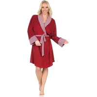 NORMANN Frottee Morgenmantel langarm Bündchen Tupfen Optik - 87802 in Allover | Gr.: 44-46