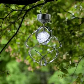 Star Trading Solarleuchte Edelstahl 35,0 cm inkl. Akku und Solarpanel weiß